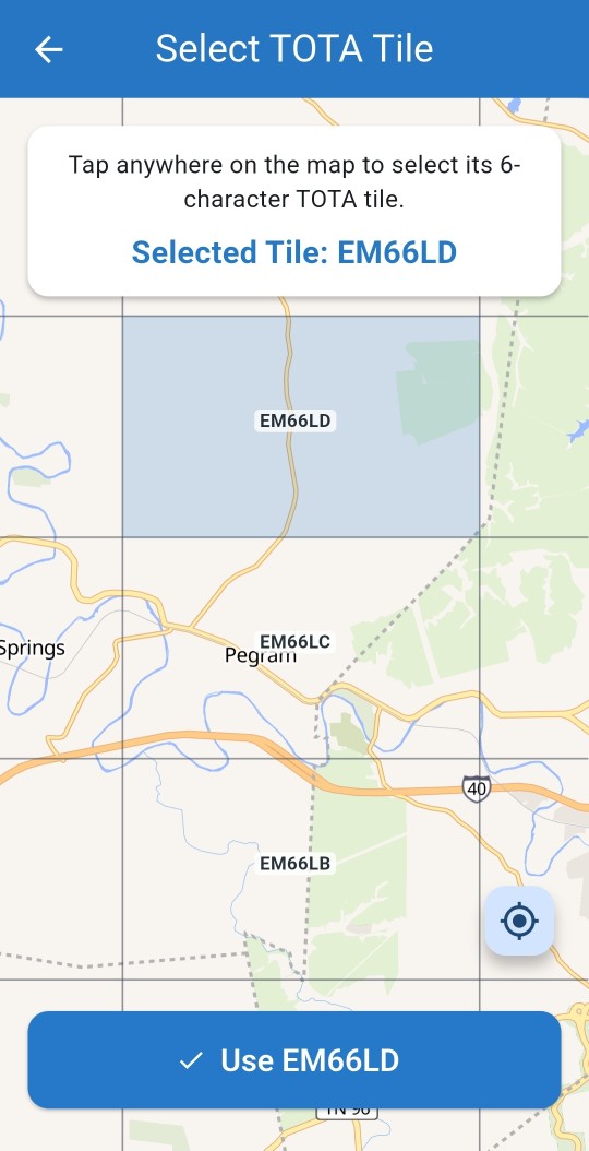 W4MSI Logger TOTA tile map selection